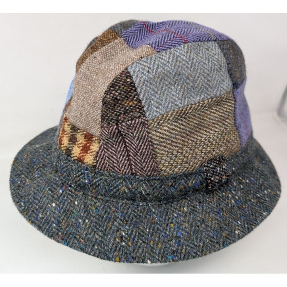 Shandon Wool‎ Irish Walking Hat Patchwork Tweed Ireland Bucket Size Large 7 3/8